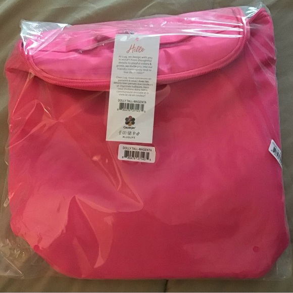 💕 NWT LUG DOLLY TALL Cosmetic Case Magenta - Picture 7 of 9